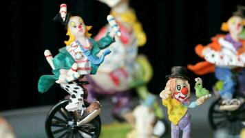 Clowns statuettes Montage with many different shots video