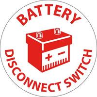 Battery Disconnect Switch Sign On White Background vector