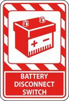 Battery Disconnect Switch Sign On White Background vector