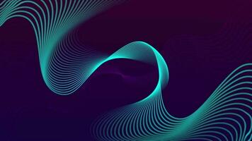 Looped animation. Abstract colorful wavy background in bright neon blue and violet colors. Modern colorful wallpaper. video