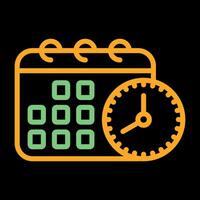 Calendar with clock Vector Icon