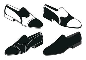 Vector image of a silhouette of a pair of mens shoes. Low shoes