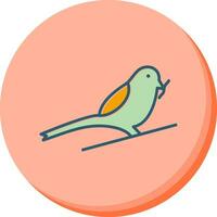 Bird Eating Worm Vector Icon