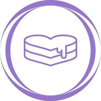 Heart-shaped cake Vector Icon