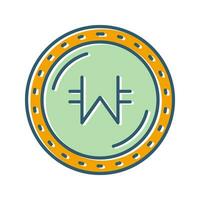 Won Currency Vector Icon