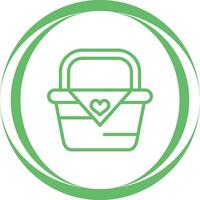 Romantic picnic basket Vector Icon