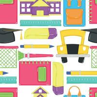 Seamless pattern background with school supply icons Vector