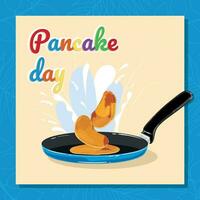 Colored Happy pancake day background Vector