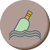 botella en icono de vector de agua