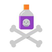 Poison or poison bottle with skull and crossbones vector icon. pesticide,isolated white background editable.