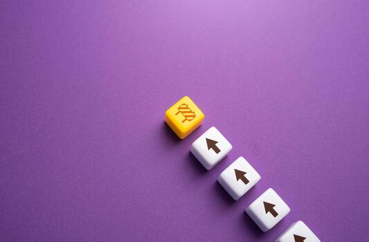 Run into an obstacle. Blocking the further course of the process path. Stop work. Being stopped by an something. Reveal the hidden barriers that hold back progress. Seeking inspiration. photo