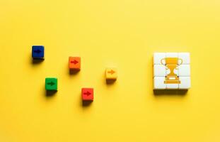 Race to the prize. Take a leading position. Motivation, self-development. Succeed in an contest. Honing skills, acquiring knowledge, and refining abilities. photo