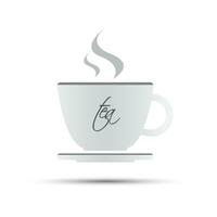 sencillo blanco taza de té con inscripción aislado en blanco antecedentes vector