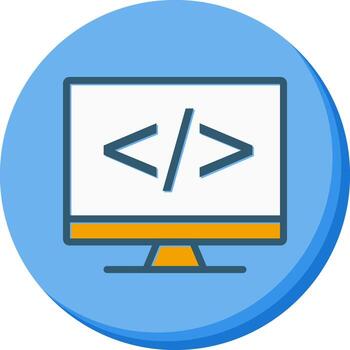 codificación en el icono de vector de pantalla