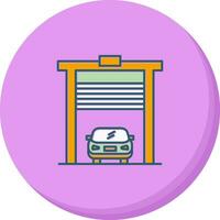 coche en icono de vector de garaje