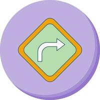 Right Turn Vector Icon