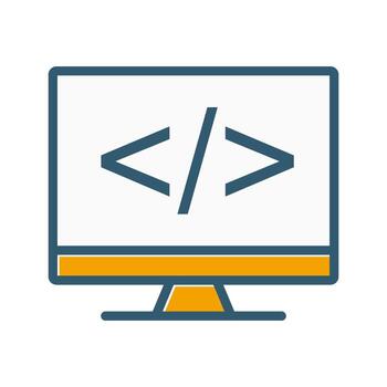codificación en el icono de vector de pantalla