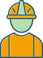 icono de vector de trabajador de construcción