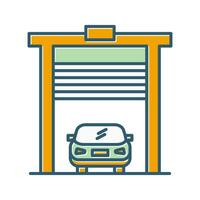 Car in garage Vector Icon