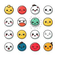 Set of cartoon faces expressions, face emojis, stickers, emoticons, cartoon funny mascot characters face set, Generative AI illustration photo