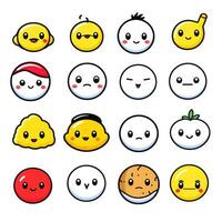 Set of cartoon faces expressions, face emojis, stickers, emoticons, cartoon funny mascot characters face set, Generative AI illustration photo