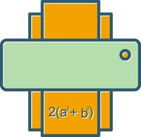 icono de vector de hoja de matemáticas de impresión