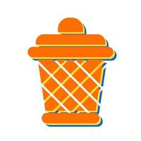 icono de vector de cubo de basura