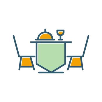 icono de vector de mesa de cena