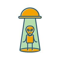 icono de vector de abducción extraterrestre