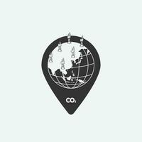 CO2 emission logo vector