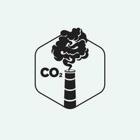 CO2 emission logo vector