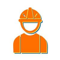 icono de vector de trabajador de construcción