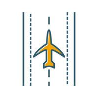 Plane on Runway Vector Icon