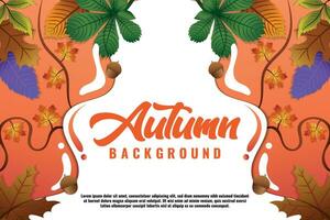 Vector Leaves Background for Autumn Seasons V2