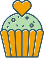 icono de vector de cupcake