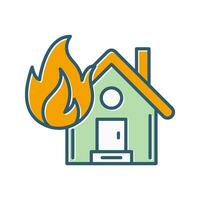 House On Fire Vector Icon