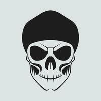 Black and white horror death skull head vector