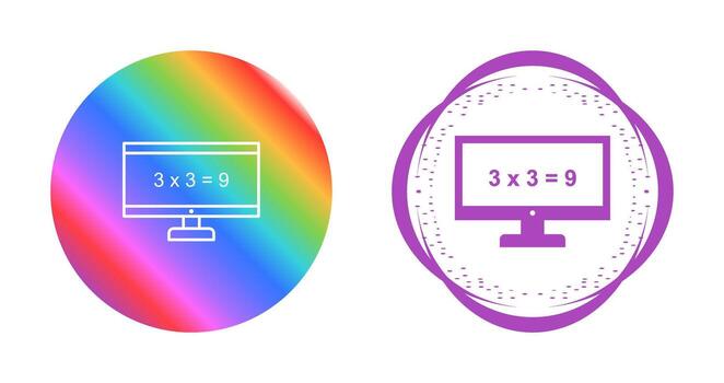 Math in Computer Vector Icon