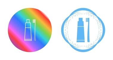 Toothbrush and Toothpaste Vector Icon
