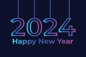 2024 number for Happy New Year vector