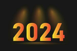 2024 number for Happy New Year vector