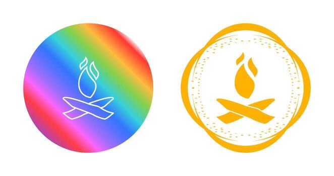 icono de vector de fuego de campamento