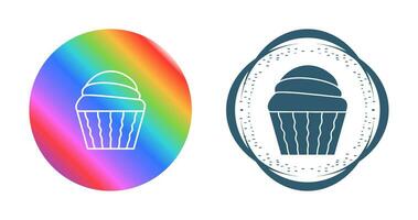 icono de vector de muffin de crema