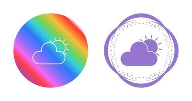 Sun Cloud Vector Icon