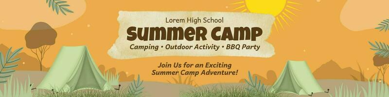 Seasonal Summer Camp Linkedin Banner template