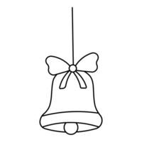 bells christmas sound ringing holiday joy line vector