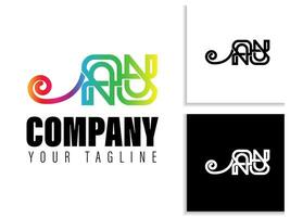chameleon logo of the letters A and U, suitable for all companies vector