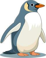 linda emperador pingüino dibujos animados en blanco antecedentes vector