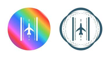 Plane on Runway Vector Icon