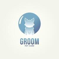 pet grooming flat logo template vector illustration design. simple modern grooming salons, veterinarian clinics, pet supply stores logo concept